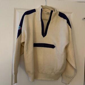 Rossignol Vintage White Sweater with Purple Accents